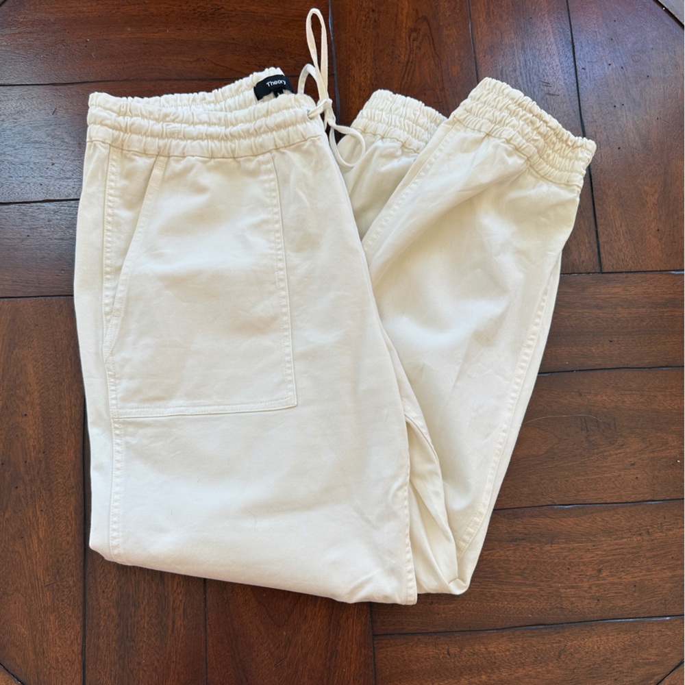Theory twill Cream Jogger Pants